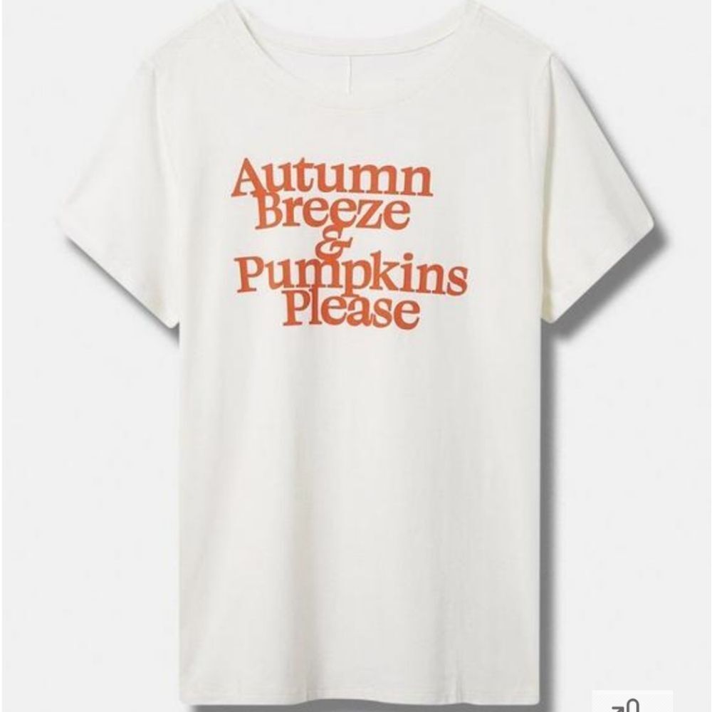 Torrid White Tee with Orange Autumn Print